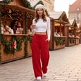 thumbnail image 4 of Womens Y2K Baggy Wide Leg Lounge Track Pants Petite Drawstring Casual Sweatpants with Pockets 3XL, 4 of 7