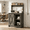 Gray, variant on Catrimown Farmhouse Coffee Bar Cabinet, Sideboard Buffet Cabinet with Storage and Shelf, Dark Oak