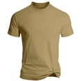 thumbnail image 2 of Tops para hombre, blusas y camisas de cuello redondo y manga corta para hombre, blusas de licra para hombre, de color liso, con cuello redondo, informales, deportivas, desmontables, con mangas cortas, 2 of 6