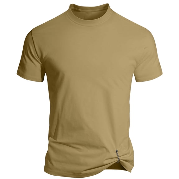 Narveanno Men's T-Shirts Cotton Crew Neck Basic Tee Short Sleeve Soft Casual Shirts Summer Tops Khaki,3XL