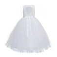 thumbnail image 2 of Ekidsbridal Girl Wedding Flower Girl Dress - White Long Length Floral Lace Heart Shaped Cutout 172R1-A (Size: 2-14), 2 of 3