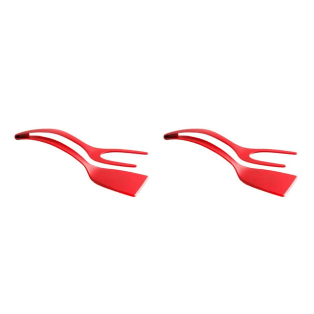 Youkk Pinces à Spatule Multifonctionnelles en Nylon avec Poignée Rabattable Faciles à Nettoyer Spatule Double Face Rouge 2ensemble