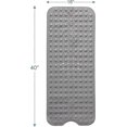 thumbnail image 5 of Alfombrilla de baño antideslizante de 40 x 17 pulgadas con ventosas y orificios de drenaje, lavable a máquina, color gris, 5 of 5