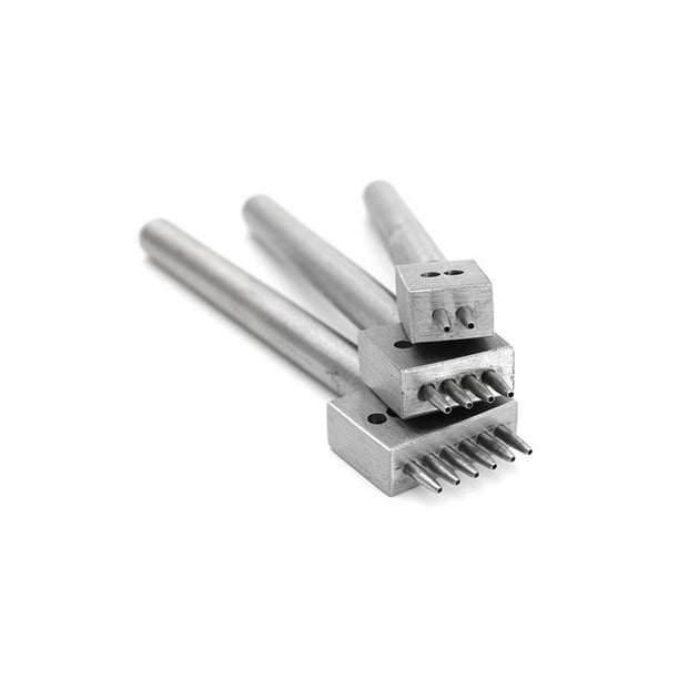 Kenally 3 unids/set herramienta de punzonado de cuero de acero hecho a mano artesanía de cuero herramientas de costura de agujeros accesorio Kits y herramientas para tallar Tipo 1 4MM