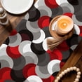 thumbnail image 3 of Red Grey Abstract Table Runner 72 Inches, Modern Geometric Ombre Artwork Bed Runner Dresser Scarves Tabletop for Indoor Outdoor Parties/Ceremony/Banquet, 16" x 72", 3 of 9