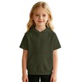 thumbnail image 3 of SUYIDA Kids Short Sleeve Hoodies Casual Lightweight Sweatshirt with Pocket Back to School for Boys Girls Everyday Play Comfortable Hoodie, 3 of 6