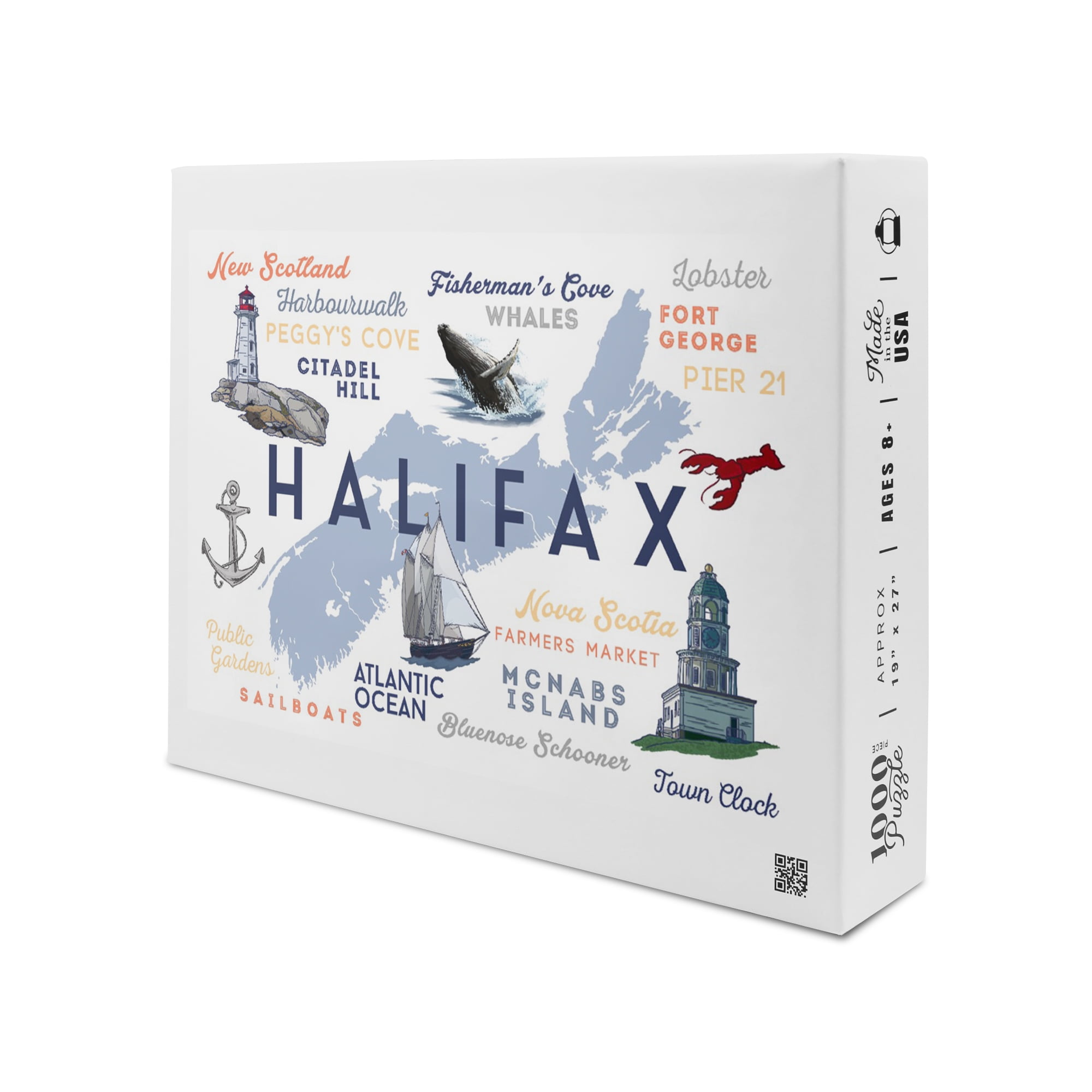 Halifax, Nova Scotia, Typography and Icons (1000 Piece Puzzle, Size