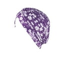 thumbnail image 1 of Ladies Turban Polyester Réutilisable Lavable avec Polyester durable; Chapeau Décoratif Pliable à l'Intérieur à l'Extérieur Tête de Travail Bonnet Bonnet Violet, 1 of 7