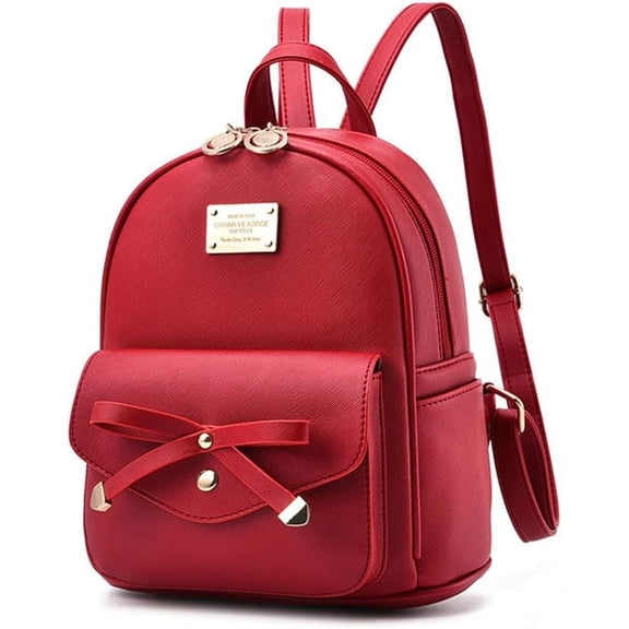 SPEKSEE Bowknot Cute Leather Backpack Mini Backpack Purse for Women