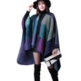 thumbnail image 1 of Ponchos A Cuadros Cálidos De Invierno A La Moda Para Mujer, Chales De Gran Tamaño, Chales, Bufanda Acolchada De Simulación De Cachemira Scienceny AP007115-02, 1 of 4