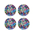 thumbnail image 2 of Kll Round Shape Drink Coasters Set Of 4,Pu Leather Absorbent Coasters Set Decorative Coffee Cup Coasters Housewarming Gift For Home Decor-Colorful Tie Dye Stained Glass 2, 2 of 9
