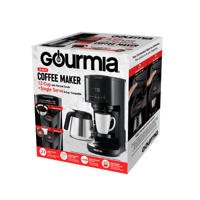 2-in-1 Combo Coffee Maker Single Serve + 12 Cup Drip Coffee Maker