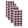 thumbnail image 3 of Fennco Styles Classic Gingham Checkered Pattern Cloth Napkins 20 x 20 Inch, Set of 4 - Wine, 3 of 5