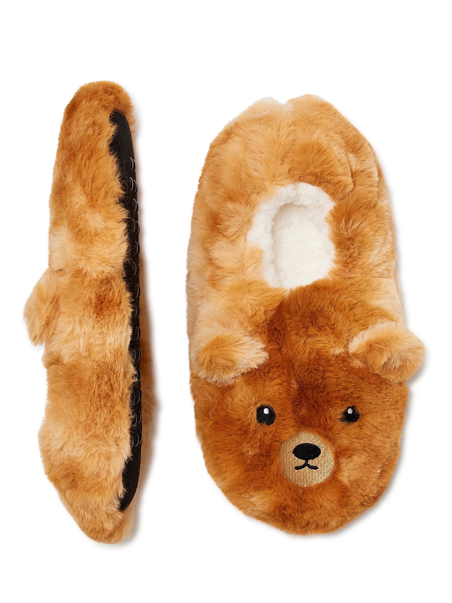 Novelty Childrens French Bulldog 3D Animal Slippers with Slip in Sock Sizes Brown 10-3