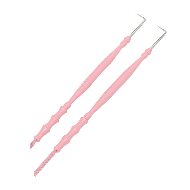 Double Head Lash Eyebrow Perm Tool, Bamboo Joint Shape Handle, Stainless Steel, for Coating and Separating Lashes