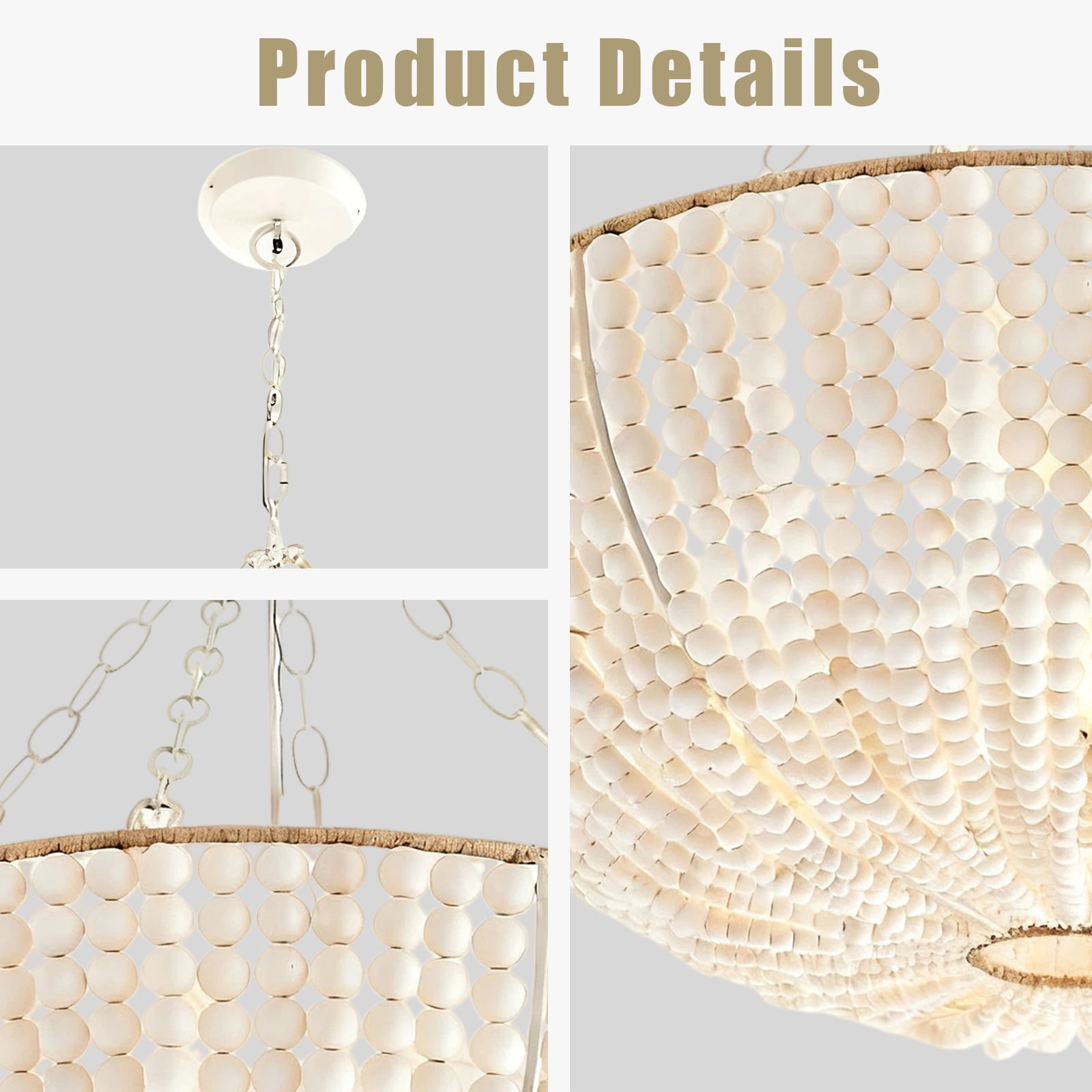Bristol Wood Bead Chandelier