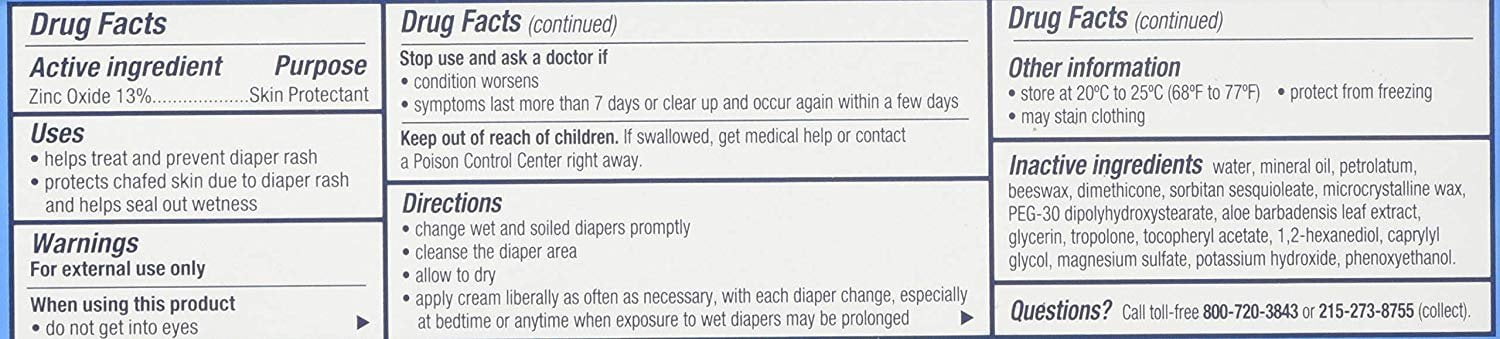 Desitin Rapid Relief Zinc Oxide Treat Diaper Cream Paraben-Free 4oz, 3-Pack