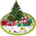 thumbnail image 5 of Sunflower Tree Skirt Bird, Christmas Tree Decoration Soft Plush Tree Mat Holiday Party 36 inches, 5 of 6