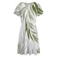 thumbnail image 4 of Sage Green Botanical Dress Summer Street Style Dresses Female Short Sleeve Printed Sundress, 4 of 7