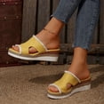 thumbnail image 3 of Platform Wedge Slip on Sandals for Women 2025 Boho Tassel Beach Casual Chunky High Heel Dressy Mules Sandals, 3 of 8