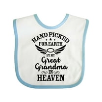 Inktastic Handpicked for Earth by My Great Grandma in Heaven Boys or Girls Baby Bib