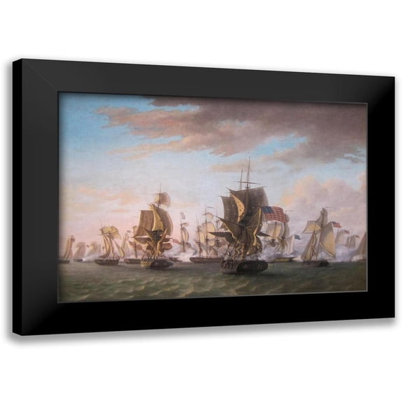 Birch, Thomas 14x11 Black Modern Framed Museum Art Print Titled - Perrys Victory on Lake Erie