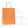 thumbnail image 5 of 60 Pack Orange Gift Bags (10.5x8x4.25 In): Bulk Medium Kraft Paper Bags with Handle. Great for Halloween Gifts, Holiday Party Favor, Trick or Treat, Goodie & Special Occasions, 5 of 6