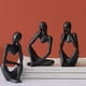 thumbnail image 4 of Toystoory Estatuilla de pensador de resina, regalo exquisito para amantes del arte, figuritas abstractas, materiales de estatua de pensador Decoración del hogar negro, 4 of 6