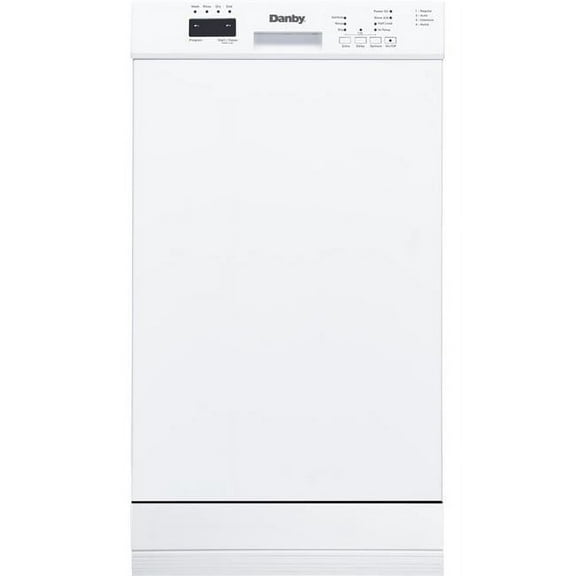 18 in. Built-in Dishwasher with Front Controls, White