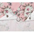 thumbnail image 5 of S4Sassy Pink Floral & Kingfisher Bird Water Repellent Bath Shower Curtain With Roller Rings Hook-60 x 70 Inch, 5 of 6