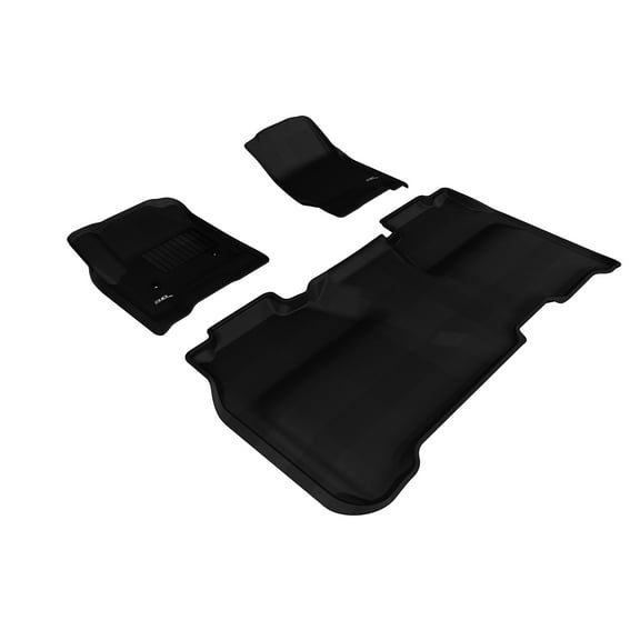 3D MAXpider - L1GM01001509 All-Weather Floor Mats for GMC Sierra 1500 Crew Cab 2014-2018 / 2500 3500 HD Crew Cab 2015-2019 Custom Fit Car Floor Liners, Kagu Series (1st & 2nd Row, Black)