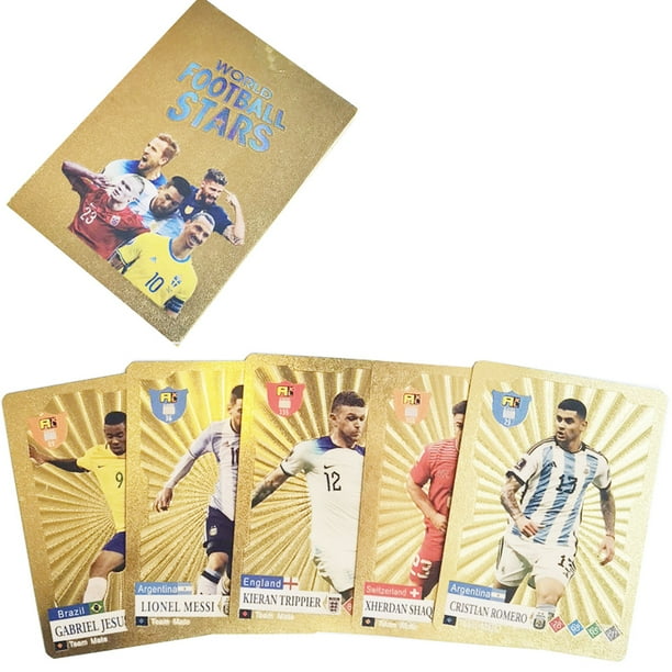 Tarjeta coleccionable de jugador de fútbol raro lámina dorada de Ballsuperstar 55 Uds. (dorado)