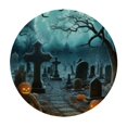 thumbnail image 4 of HAOXIT Fitted Round Halloween, Table Cover,Elastic Edged Table Cloth Fits Round Tables 31-35, 4 of 8