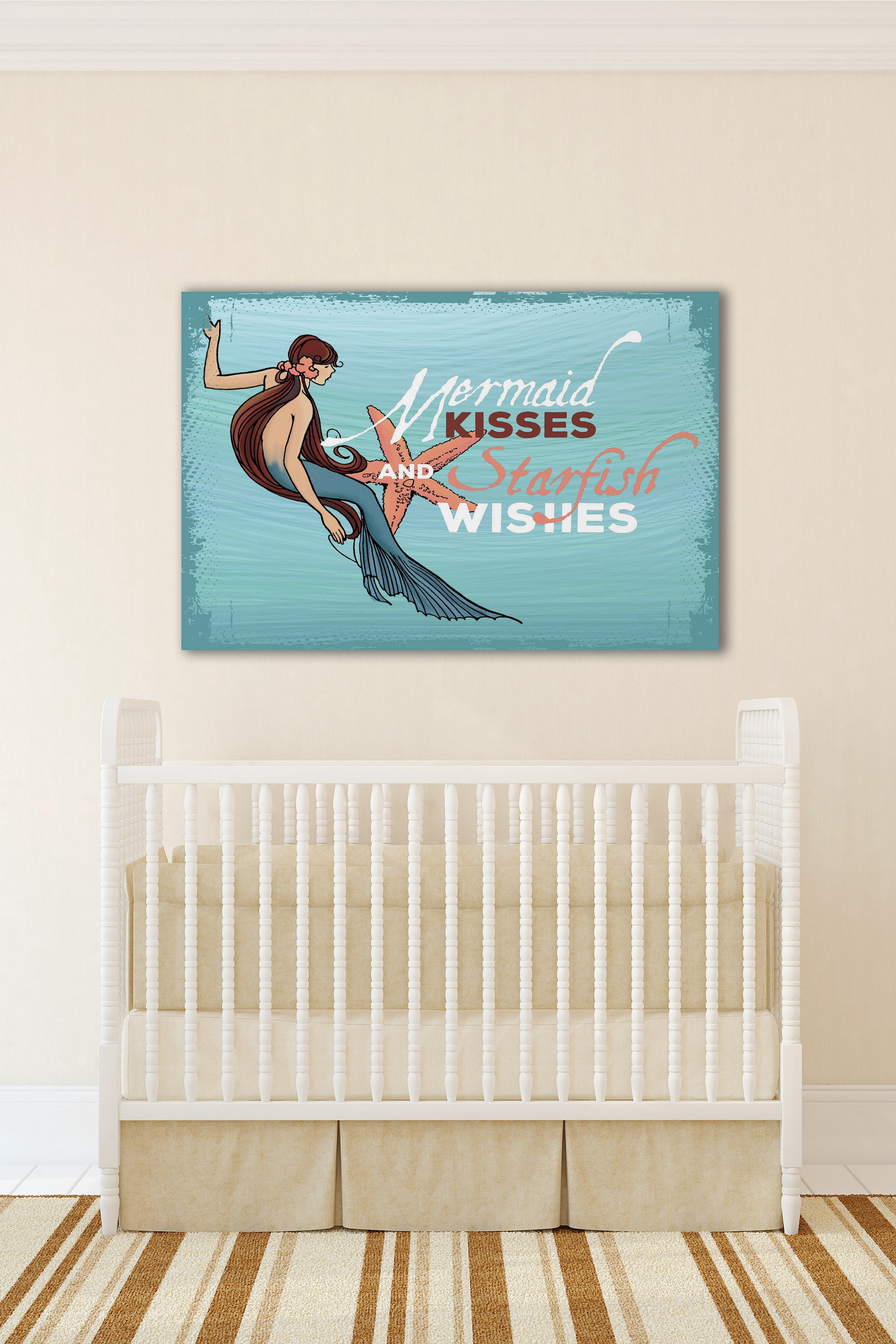 "Mermaid Kisses" Painting Print on Wrapped Canvas