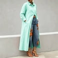 thumbnail image 4 of Long Sleeve Shirts for Women, Women's Linen Button Front Shirt Maxi Dress Long Sleeve Lapel Casual Solid Oversized Vacation Dresses with Pockets, 4 of 9
