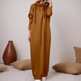 thumbnail image 2 of IWRICH Women's Maxi Long Hoodie Dress Pullover Sweatshirt Spring Fall Autumn Winter Loose Sweatshirts Dress Khaki L, 2 of 5