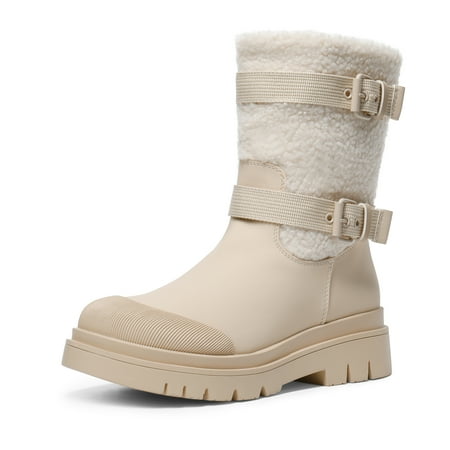

Dream Pairs Women s Winter Anti Slip Rubber Mid-Calf Outdoor Boots Warm Waterproof Snow Boots SDSB2203W OFF-WHITE Size 10