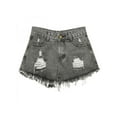 thumbnail image 3 of Topumt Women Fashion Sexy High Waist Ripped Hole Tassel Denim Shorts, 3 of 5