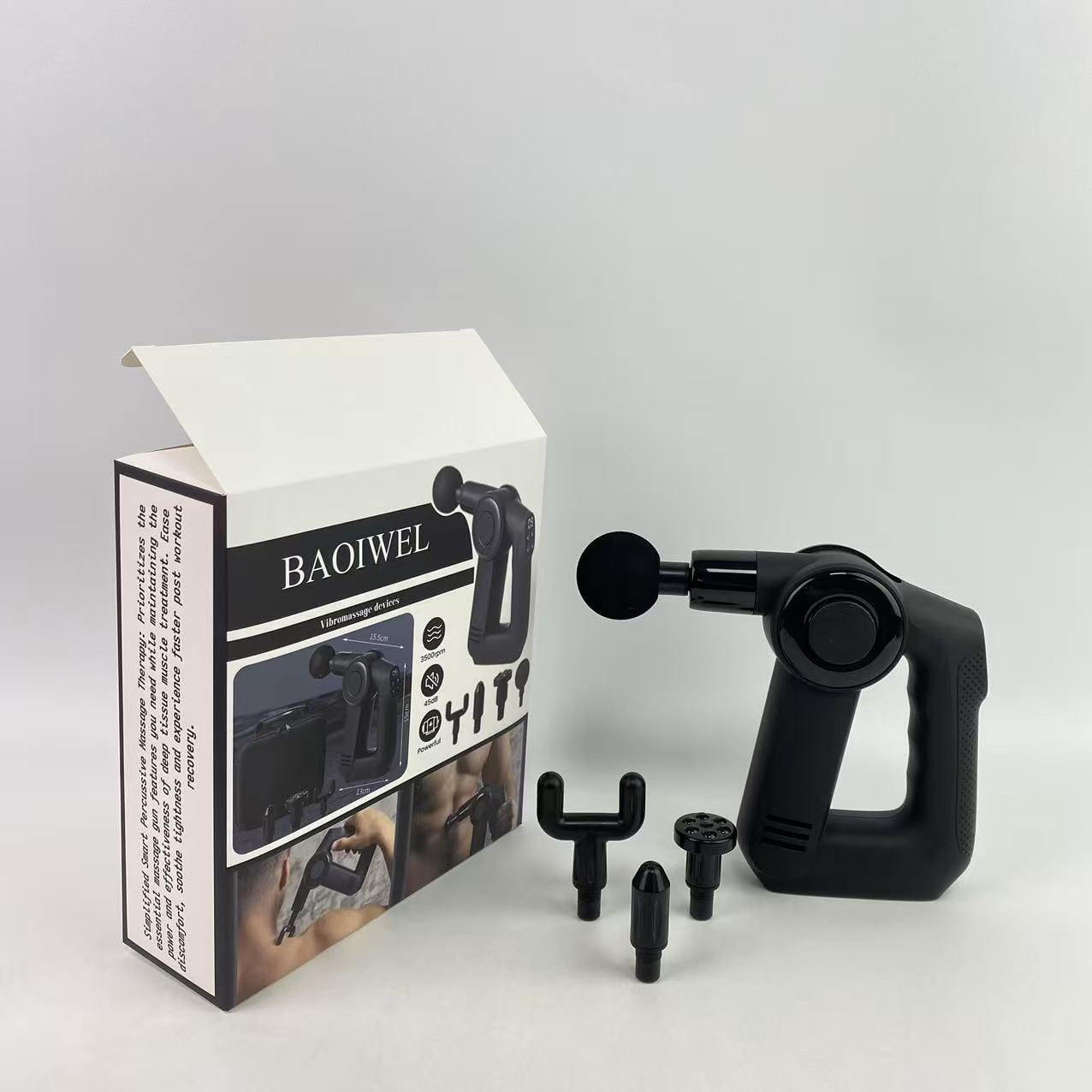 BAOIWEL Vibromassage devices,Quiet Deep Tissue Therapy Massage Gun - Bluetooth Enabled, Electric Percussion Massage Gun & Personal Massager for Pain Relief in Neck, Back, Leg, Shoulder and Body (Blac