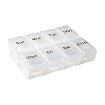CASAFUN Weekly Split Travel Pill Organizer Divided Pill Cases, Compact and Portable Pill Box 7 Day AM PM Pill Container for Medication/Vitamins/Fish Oils/Supplements