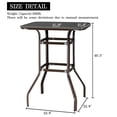 thumbnail image 3 of Lowestbest 31"x 31" x 40" Bar Table, Outdoor table, Wrought Iron Glass High Table, furniture Outdoor Patio Table, Brown, 3 of 8