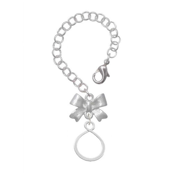 Delight Jewelry Silvertone Infinity Loop - Silvertone Bow Charm Accessory for Tumblers and Thermal Cups
