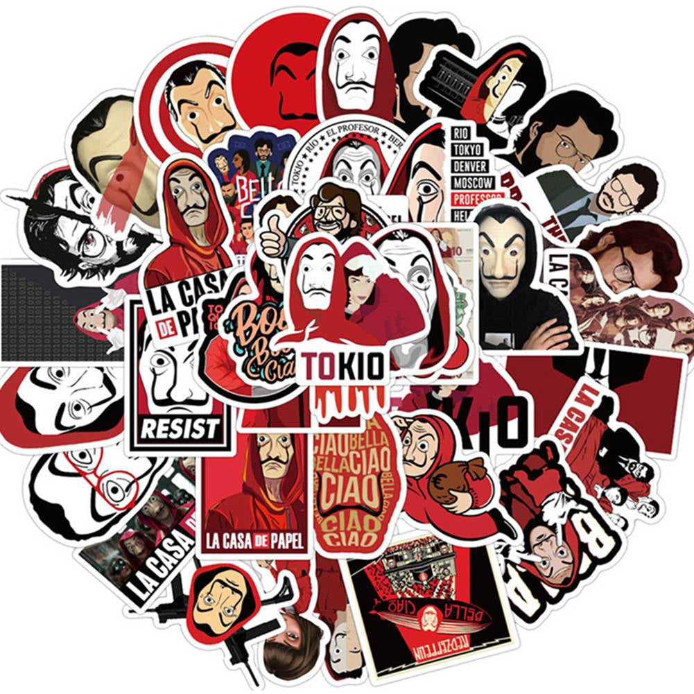 Money Heist La Casa De Papel Stickers 50Pcs Bella Ciao Tv Series Stickers Decals