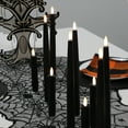 thumbnail image 6 of Rhytsing 11.4" Flameless Taper Candles with Timer Function for Halloween, Battery Operated Tall Candlesticks Rustic Wax, Warm White LED, 2 Remotes Included - Set of 6 (Black), 6 of 6