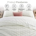 thumbnail image 5 of IR Imperial Rooms Velvet Quilt Set 3 Piece Geometric Ultrasonic Embossed Bedspread Reversible 350GSM Soft Brushed Microfiber Ivory Full/Queen, 5 of 9