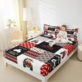 thumbnail image 4 of Manfei Cartoon Tractor Twin Sheet Sets,Rustic Farmhouse Cabin Twin Fitted Sheet,Red White Black Patchwork Plaid Flat Sheet For Boys,Super Cozy Room Decor,3pcs, 4 of 7