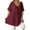 Wine, variant on Swiss Dot Babydoll Tops Womens Loose Short Sleeve V Neck Flowy Blouse Solid Color Trendy Summer Vacation Outfits (XL, Wine)