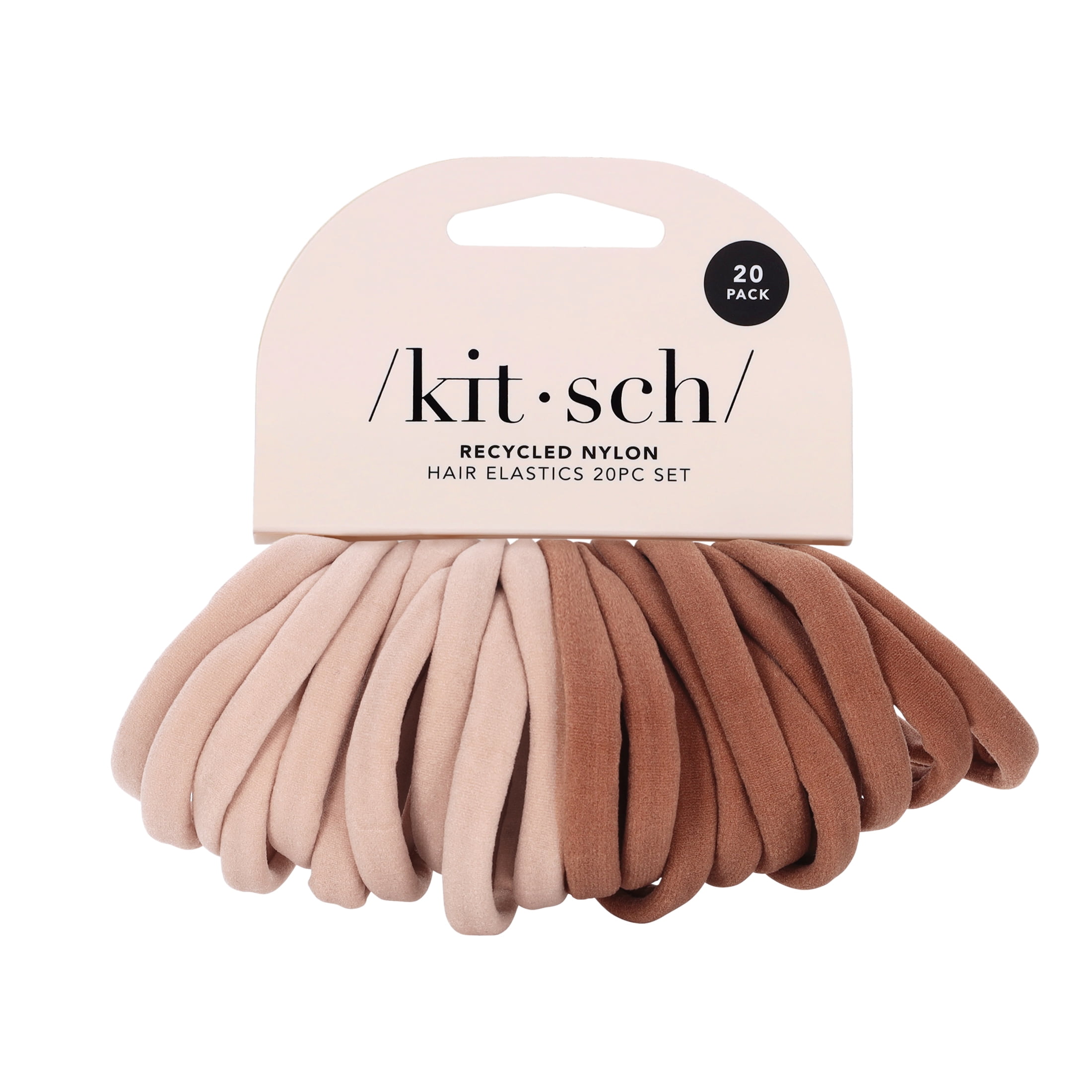 Kitsch Elastic Hair Ties Beige 20 ct