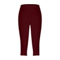 thumbnail image 4 of Women's Casual Pants - Lace Trim Capris for Home/Leisure - Lightweight Spring/Summer Bottoms, 4 of 5