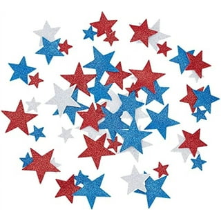 200 Pcs Glitter Star Stickers Patriotic Decoration Self Adhesive Star Shape  Glitter Foam Sticker for 4th of July Decor Kid's Arts Craft Supplies